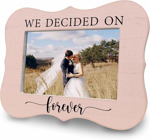 إطار الزفاف الخاص بنا Happily Ever After لصور مقاس 4 × 6 بوصات - هدايا الزفاف إطار صور خشبي أبيض - هدايا الخطوبة للعروسين الجدد، العروس والعريس المتزوجين للتو، لوازم وديكور شهر العسل - C08 in Kuwait