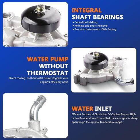 Maxfavor AW5104 G7341 Water Pump 4.8L 5.3L 6.0L for Chevy Silverado Tahoe Express, GMC Envoy Sierra Yukon, Buick Rainier, Cadillac Escalade 1999 2000 2001 2002 2003 2004 2005 2006 45005 AW5087 252-845 in Saudi Arabia