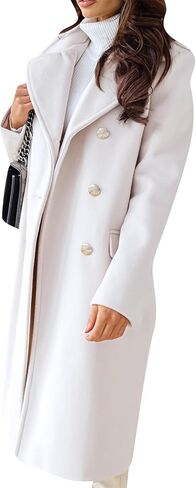 BOFETA Women Solid Color Long Sleeve Coat Lapel Collar Button Down Coats Casual Vacation Slim Jackets with Pockets in Saudi Arabia