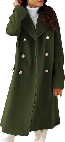 BOFETA Women Solid Color Long Sleeve Coat Lapel Collar Button Down Coats Casual Vacation Slim Jackets with Pockets in Kuwait
