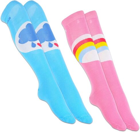 Care Bears Socks for Women Set - Bundle with 2 Pairs of Care Bears Socks Size 4-10 Plus Stickers for Teens | Care Bears Apparel for Women in Saudi Arabia