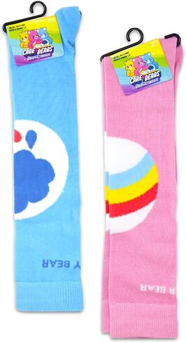 Care Bears Socks for Women Set - Bundle with 2 Pairs of Care Bears Socks Size 4-10 Plus Stickers for Teens | Care Bears Apparel for Women in Saudi Arabia