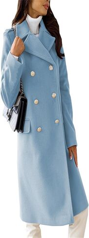 BOFETA Women Solid Color Long Sleeve Coat Lapel Collar Button Down Coats Casual Vacation Slim Jackets with Pockets in Saudi Arabia