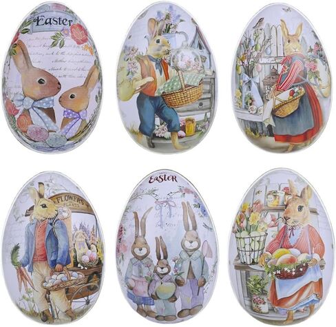 حاوية بيض عيد الفصح المعدنية المتنوعة من Crazy Night، تصميم مختلف، لوازم الزفاف، طباعة اللوحة، صندوق تغليف الحلوى، بيض عيد الفصح، لون عشوائي (6) in Kuwait