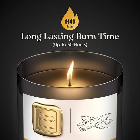 Large Oud Candle - Candle Gift for Women & Men with Lid - (280g/60hr) Long Burn Time with Oud, Rose, Bamboo & Eucalyptus - Organic & Vegan Scented - Relaxation, Aromatherapy & Wellness in Saudi Arabia