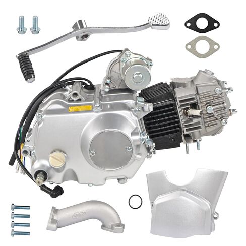 محرك محرك 125CC رباعي الأشواط، ناقل حركة يدوي بأسطوانة واحدة بصمامين، بدء كهربائي لعربات ATV للدراجات النارية والدراجات الترابية. نظام تبريد الهواء (يناسب 50cc-110cc) (محرك 125CC-4-Stroke) in Kuwait