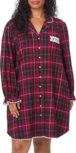 Eileen West Womens Sleepwear & Loungewear - 100% Cotton Brushed Flannel Collection - Long Sleeve Soft & Cozy Nightshirt in Saudi Arabia