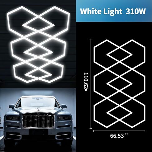 مصابيح جراج سداسية 30 حزمة مصابيح سداسية LED فائقة السطوع 310 وات 34100LM 6500K ضوء تجاري لجراج السيارات بالتفصيل صالون حلاقة ومستودعات الصالة الرياضية في الطابق السفلي in Kuwait