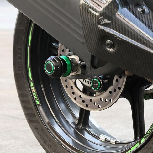 8 مم CNC الألومنيوم للدراجات النارية Swingarm بكرات المتزلجون الخلفية حامل الإطار المتزلجون متوافق مع Ninja ZX6R 2025 2024 2023 ZX-6R ZX 6R ZX636 Ninja636 ZX6R الملحقات (أسود) in Kuwait