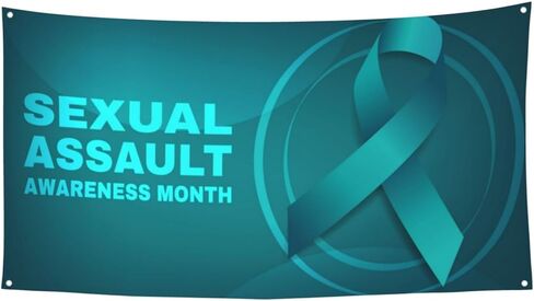 Sexual Assault Awareness Month Backdrops Banner 70 * 35 Inches Holiday Party Photography Background Indoor Outdoor Festival Photo Banner Booth Props Wall Decoration in Kuwait
