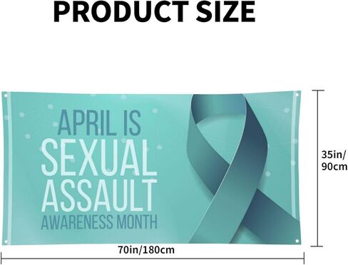 Sexual Assault Awareness Month Backdrops Banner 70 * 35 Inches Holiday Party Photography Background Indoor Outdoor Festival Photo Banner Booth Props Wall Decoration in Saudi Arabia