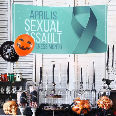 Sexual Assault Awareness Month Backdrops Banner 70 * 35 Inches Holiday Party Photography Background Indoor Outdoor Festival Photo Banner Booth Props Wall Decoration in Saudi Arabia