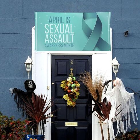 Sexual Assault Awareness Month Backdrops Banner 70 * 35 Inches Holiday Party Photography Background Indoor Outdoor Festival Photo Banner Booth Props Wall Decoration in Saudi Arabia