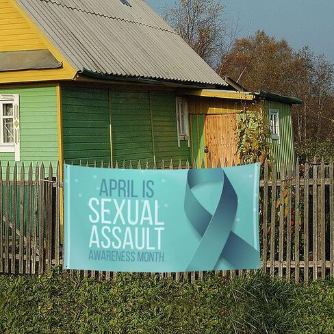 Sexual Assault Awareness Month Backdrops Banner 70 * 35 Inches Holiday Party Photography Background Indoor Outdoor Festival Photo Banner Booth Props Wall Decoration in Saudi Arabia