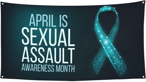 Sexual Assault Awareness Month Backdrops Banner 70 * 35 Inches Holiday Party Photography Background Indoor Outdoor Festival Photo Banner Booth Props Wall Decoration in Saudi Arabia
