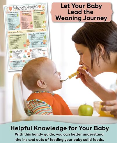 Baby Led Weaning Safety Chart Magnet 6x9 Baby Feeding Guide by Age 4 to 12 Months Finger Food Sizes and Textures Choking vs Gagging Reference Laminated Refrigerator Magnet Kitchen Feeding Chart in Saudi Arabia