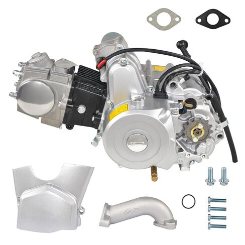 محرك محرك 125CC رباعي الأشواط، ناقل حركة يدوي بأسطوانة واحدة بصمامين، بدء كهربائي لعربات ATV للدراجات النارية والدراجات الترابية. نظام تبريد الهواء (يناسب 50cc-110cc) (محرك 125CC-4-Stroke) in Kuwait