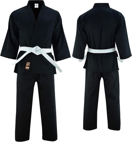 زي كاراتيه جي خفيف الوزن عادي مع حزام للأطفال والكبار للجنسين - الحزام متضمن in Kuwait