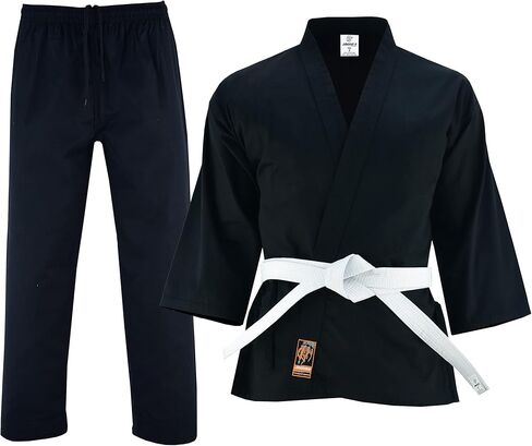 زي كاراتيه جي خفيف الوزن عادي مع حزام للأطفال والكبار للجنسين - الحزام متضمن in Kuwait