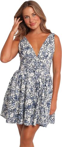Petal & Pup Women's Elara Mini Dress - Navy Daisy in Saudi Arabia