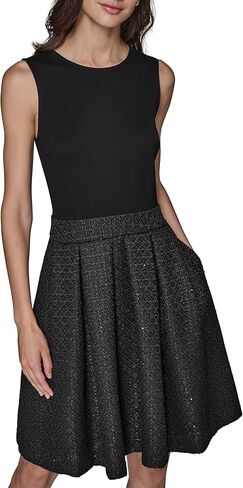 Karl Lagerfeld Women's Novelty Tweed Career Midi Dress in Saudi Arabia