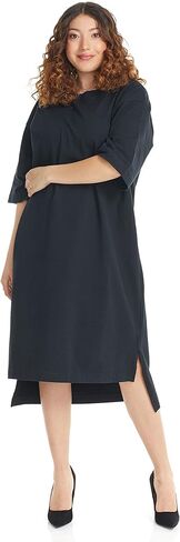 ESTEEZ Womens Oversized Cotton High Low Tunic T-Shirt Dress in Kuwait