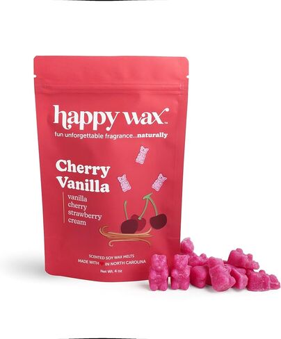 Happy Wax Cherry Blossom Scented Bear Wax Melts - Natural Strong Scented Spring Wax Melts Infused w/Essential Oils - Non Toxic Wax Melt & Pet Safe Wax Melts - (4 oz Tin) in Kuwait