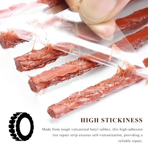 50 PCS Tire Repair Strings, 4" × 1/4" Auto Tire Plug Insert String Self Vulcanizing Strips Kit, Heavy Duty Rubber Repair Plugs for Car Truck Motorcycle Tubeless Tires in Saudi Arabia