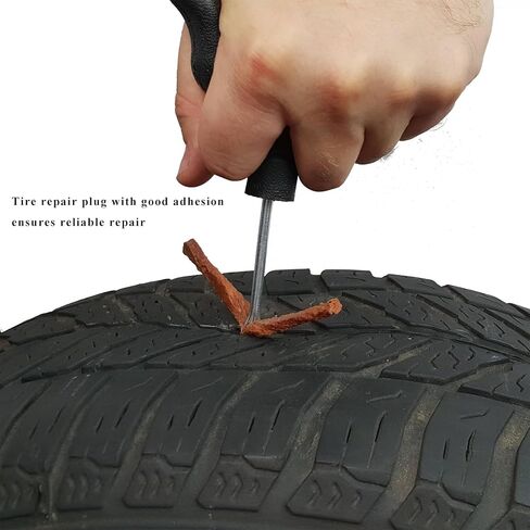 50 PCS Tire Repair Strings, 4" × 1/4" Auto Tire Plug Insert String Self Vulcanizing Strips Kit, Heavy Duty Rubber Repair Plugs for Car Truck Motorcycle Tubeless Tires in Saudi Arabia