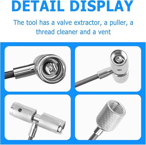 Tire Repair Valve Stem Tool,3 in 1 Steel Valve Stem Puller Fishing Tool with Non-Slip Handle,Universal Valves Stems Installation Tools Car Accessories as Emergency Roadside Kit in Kuwait