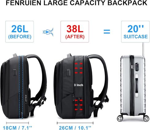 FENRUIEN Laptop Backpack 15.6 Inch and 17 Inch Laptop Backpack with Laptop Compartment in Kuwait