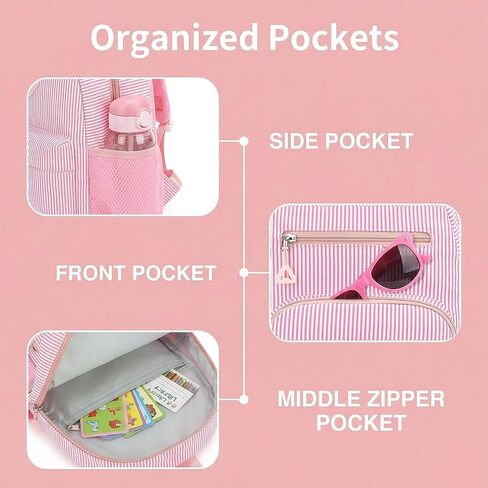 حقيبة ظهر صغيرة للأطفال الصغار للفتيات من سن 2 إلى 4 سنوات، حقيبة ظهر لطيفة مخصصة لمرحلة ما قبل المدرسة لرياض الأطفال كهدايا عيد ميلاد (وردي K) in Kuwait