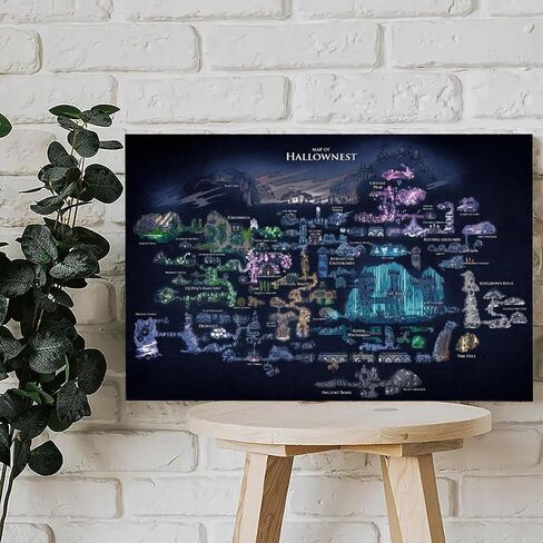 Zapeeitt Hollow Knight Map Game Poster Printing Canvas Art And Wall Decoration Modern Home Living Room Children's Room Bedroom Office Decoration 12x08inch(30x20cm) Unframe-style in Saudi Arabia