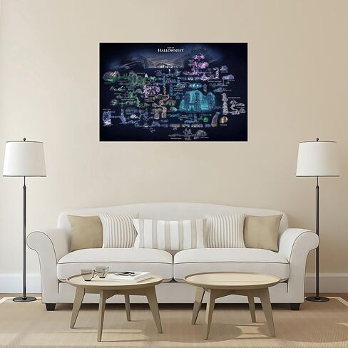 Zapeeitt Hollow Knight Map Game Poster Printing Canvas Art And Wall Decoration Modern Home Living Room Children's Room Bedroom Office Decoration 12x08inch(30x20cm) Unframe-style in Saudi Arabia