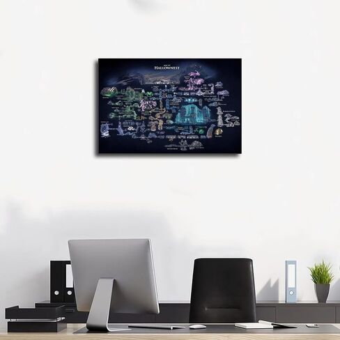Zapeeitt Hollow Knight Map Game Poster Printing Canvas Art And Wall Decoration Modern Home Living Room Children's Room Bedroom Office Decoration 12x08inch(30x20cm) Unframe-style in Saudi Arabia