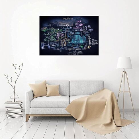 Zapeeitt Hollow Knight Map Game Poster Printing Canvas Art And Wall Decoration Modern Home Living Room Children's Room Bedroom Office Decoration 12x08inch(30x20cm) Unframe-style in Saudi Arabia