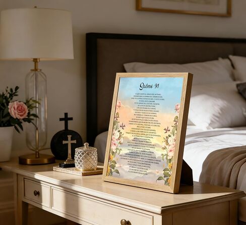 Framed Spanish Samlo 91 Flower Canvas Wall Art Inspirational Bible Verse Poster Print Artwork Vintage Christian Art Poster Painting Picture Wall Decor for Home Church Bedroom Decor Home Decoration in Saudi Arabia