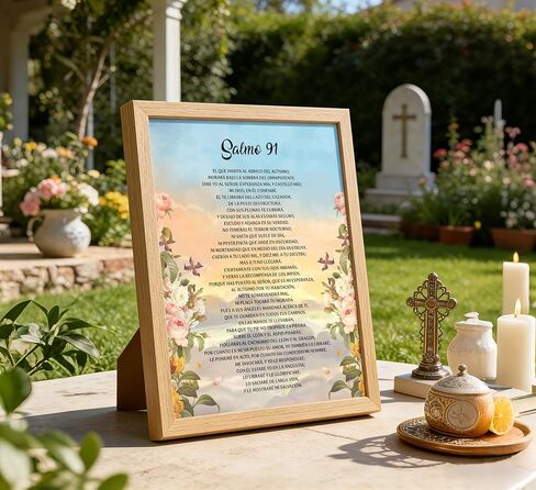 Framed Spanish Samlo 91 Flower Canvas Wall Art Inspirational Bible Verse Poster Print Artwork Vintage Christian Art Poster Painting Picture Wall Decor for Home Church Bedroom Decor Home Decoration in Saudi Arabia