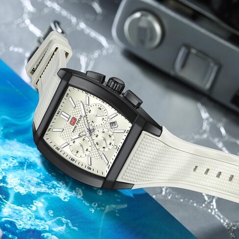 MF MINI FOCUS Men's Watch Analog Fashion Wrist Watch, Tonneau Watch for Men with Chronograph,Ideal for Sports Enthusiasts and Daily Wear in Saudi Arabia