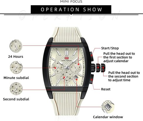 MF MINI FOCUS Men's Watch Analog Fashion Wrist Watch, Tonneau Watch for Men with Chronograph,Ideal for Sports Enthusiasts and Daily Wear in Saudi Arabia