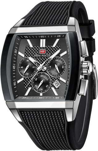 MF MINI FOCUS Men's Watch Analog Fashion Wrist Watch, Tonneau Watch for Men with Chronograph,Ideal for Sports Enthusiasts and Daily Wear in Saudi Arabia