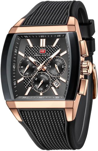 MF MINI FOCUS Men's Watch Analog Fashion Wrist Watch, Tonneau Watch for Men with Chronograph,Ideal for Sports Enthusiasts and Daily Wear in Saudi Arabia