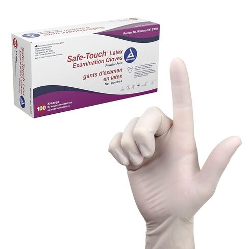 Dynarex Safe-Touch Disposable Latex Exam Gloves, Powder-Free, Used in Healthcare & Professional Settings, Bisque, X-Large, 1 Case, 10 Boxes of 100 Gloves in Saudi Arabia