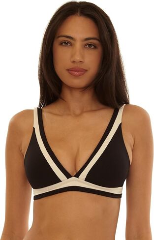 Becca Women's Coast Line Plunge Bikini Top, Adjustable, Tie Back, Swimwear Separates for Women in Saudi Arabia