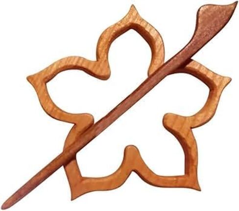 بروش على شكل زهرة الأقحوان الخشبية، مشبك وشاح مزخرف، دبوس بروش لطيف للسيدات والفتيات in Kuwait