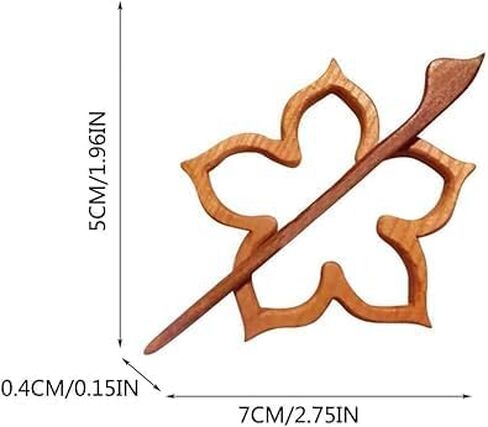 بروش على شكل زهرة الأقحوان الخشبية، مشبك وشاح مزخرف، دبوس بروش لطيف للسيدات والفتيات in Kuwait