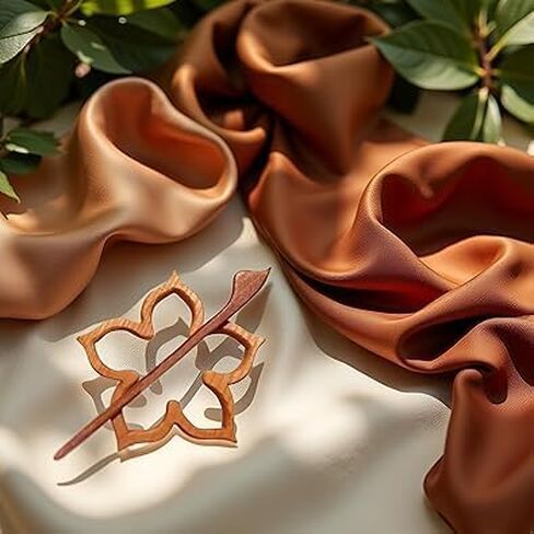 بروش على شكل زهرة الأقحوان الخشبية، مشبك وشاح مزخرف، دبوس بروش لطيف للسيدات والفتيات in Kuwait