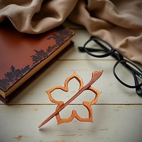 بروش على شكل زهرة الأقحوان الخشبية، مشبك وشاح مزخرف، دبوس بروش لطيف للسيدات والفتيات in Kuwait