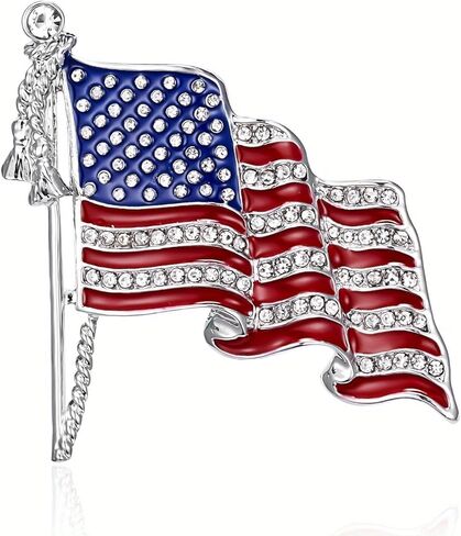 2 قطعة USA العلم التلبيب دبوس لطيف حجر الراين اللوحة النفط المينا بروش كريستال سارية العلم حقيبة الملابس مجوهرات الأزياء شارة العلم الأمريكي in Saudi Arabia