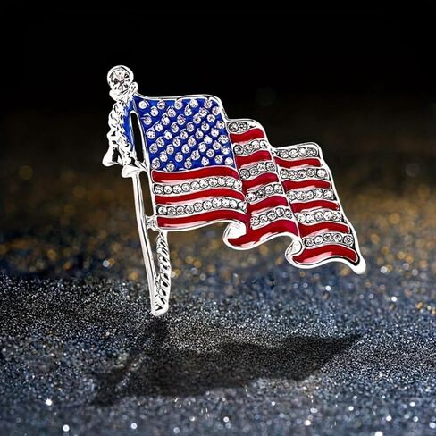 2 قطعة USA العلم التلبيب دبوس لطيف حجر الراين اللوحة النفط المينا بروش كريستال سارية العلم حقيبة الملابس مجوهرات الأزياء شارة العلم الأمريكي in Saudi Arabia